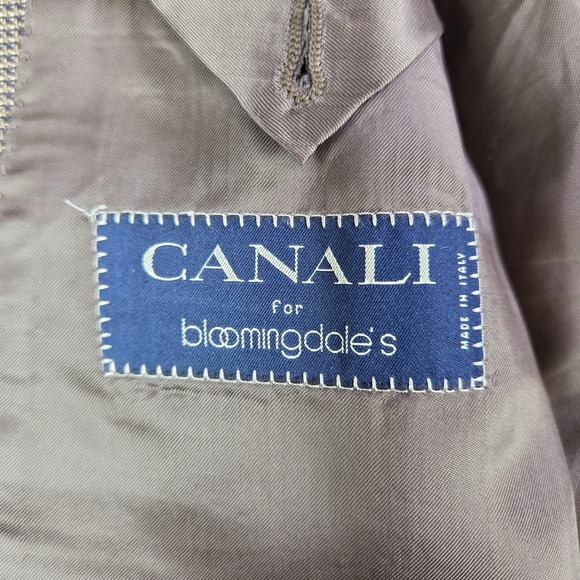 CANALI Wool Silk Blazer Men's 52/US 42‎ Brown Check 3 Button Sport Coat Italy - Picture 5 of 16